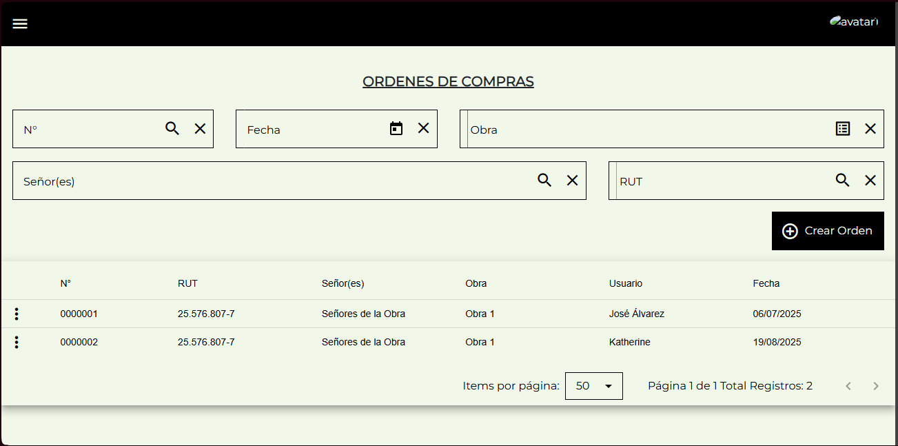 Sistema de Órdenes de Compra
