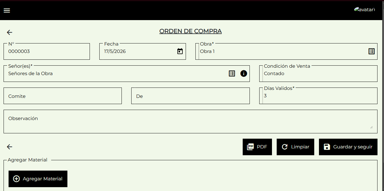 Sistema de Órdenes de Compra